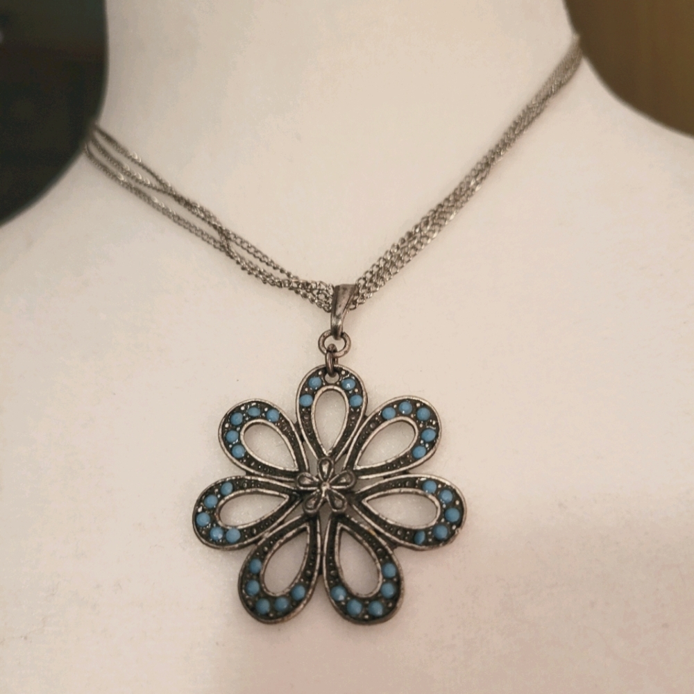 Blue Flower Necklace